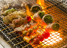 Assorted grilled skewers