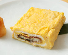 Wrapped omelet with eel