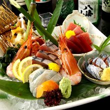 Assorted sashimi of the season