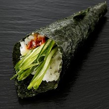 Cucumber hand-rolled sushi