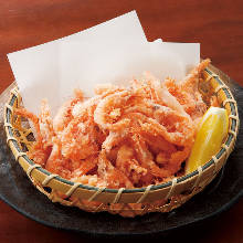 Fried pink shrimp