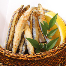 Fried silver-stripe round herring