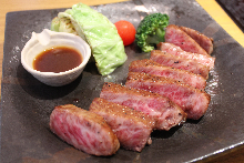 Charcoal grilled beef steak