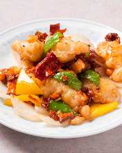 Stir-fried shrimp with salt