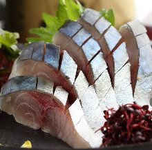 Japanese pickled mackerel sashimi