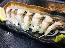 Seared pickled mackerel