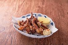 Fried squid legs