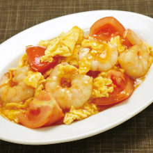 Stir-fried shrimp and egg