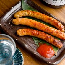 Charcoal grilled sausage