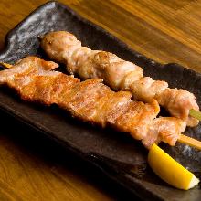 Grilled chicken thigh skewer