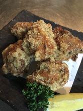 Fried locally raised chicken