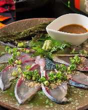 "Goma-saba" sesame-flavored mackerel (regional dish)