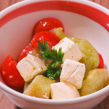 Marinated eggplants and tomatoes