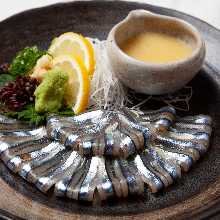 Silver-stripe round herring sashimi