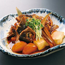 Simmered bony fish parts