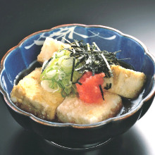 Deep-fried tofu in broth