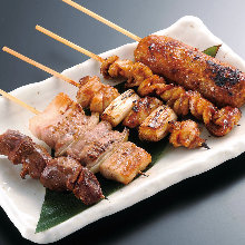 Assorted grilled chicken skewers, 5 kinds