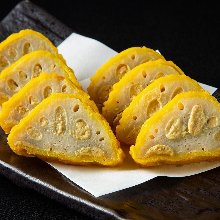 Mustard-stuffed lotus roots