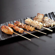 Assorted grilled chicken skewers, 5 kinds