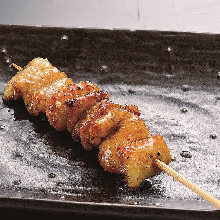 Chicken skin skewer