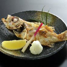 Salt roasted rosy seabass