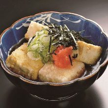 Deep-fried tofu in broth