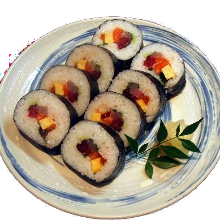 Seafood futomaki sushi rolls