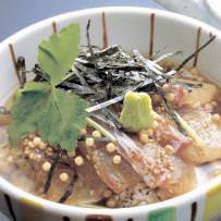 Kaisen chazuke (seafood and rice with tea)