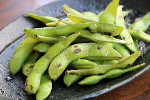 Edamame beans and wasabi