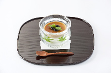 Roasted green tea pudding