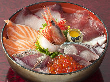 Seafood rice bowl
