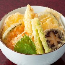 Vegetable tempura rice bowl