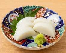 Itawasa (fish cakes with wasabi and soy sauce)