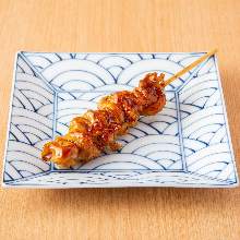 Chicken skin skewer
