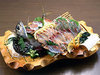 Whole Seki horse mackerel prepared as sashimi(direct from Saganoseki)