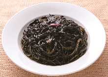 Pasta with squid ink sauce
