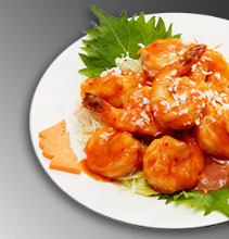 Stir-fried shrimp in chili sauce