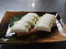 Itawasa (fish cakes with wasabi and soy sauce)