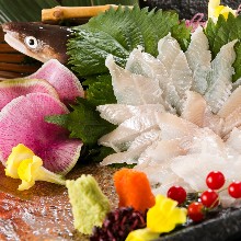 Live conger eel sashimi