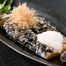 Deep-fried eggplant in broth