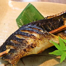 Salted and grilled Atka mackerel