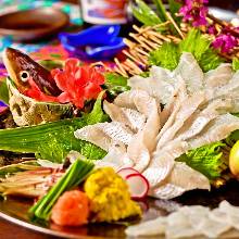 Live conger eel sashimi