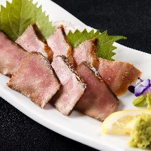 Seared beef tongue sashimi