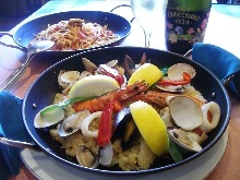 Seafood paella