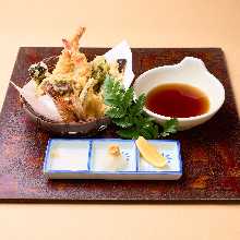 Tempura of Live Kuruma Shrimp and Seasonal Vegetables