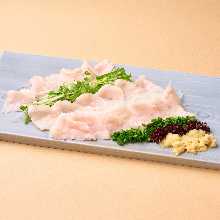 Horse mane meat sashimi