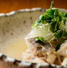 Longtooth grouper steamed with sake