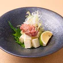 Cream cheese topped with "shuto"