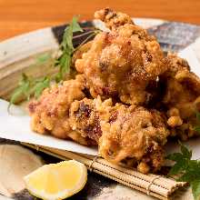 Fried locally raised chicken