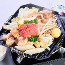 Marinated cod roe and Organ meats teppanyaki